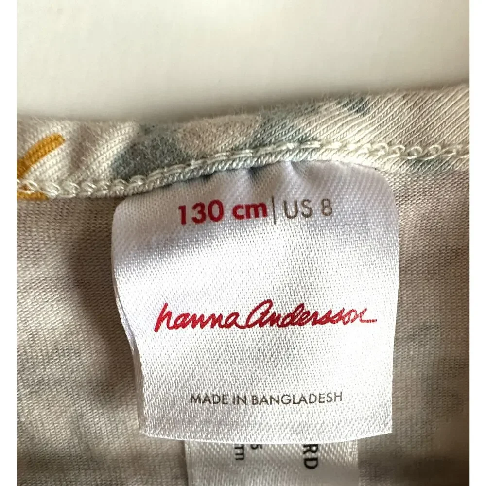 Hanna Andersson Floral Dress Size 130 cm (Girls 8) Gray Multicolor Cotton Casual